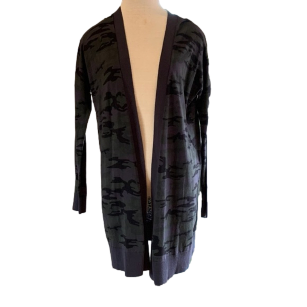 Sanctuary long camouflage open front small cardigan NWT